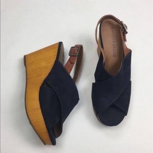 Lucky Brand CrissCross Wedges- Navy 7.5